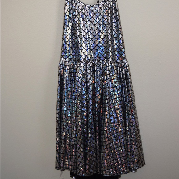 Holographic Mermaid Print Halter Dress - Picture 3 of 5